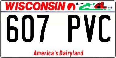 WI license plate 607PVC