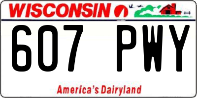 WI license plate 607PWY