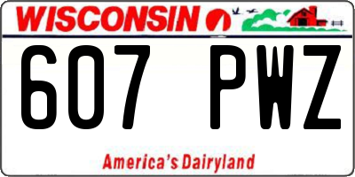 WI license plate 607PWZ
