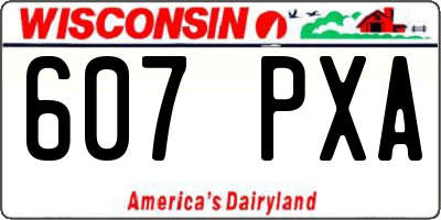 WI license plate 607PXA