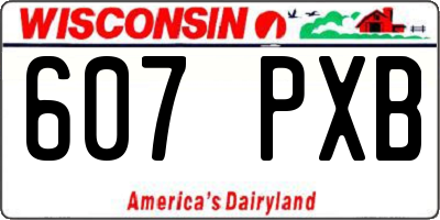 WI license plate 607PXB
