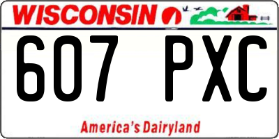 WI license plate 607PXC
