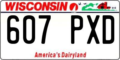 WI license plate 607PXD