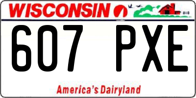 WI license plate 607PXE