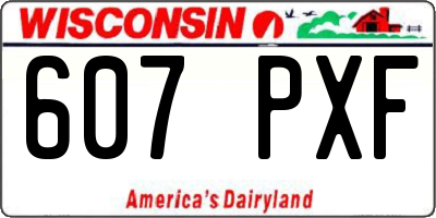 WI license plate 607PXF