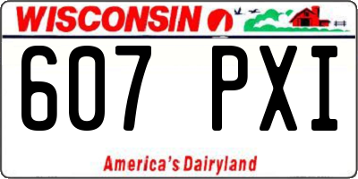 WI license plate 607PXI