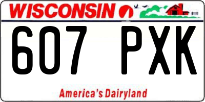 WI license plate 607PXK