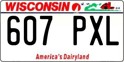 WI license plate 607PXL