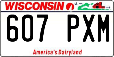 WI license plate 607PXM
