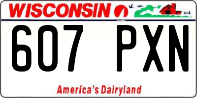 WI license plate 607PXN
