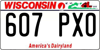 WI license plate 607PXO