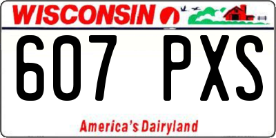 WI license plate 607PXS
