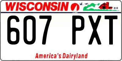 WI license plate 607PXT