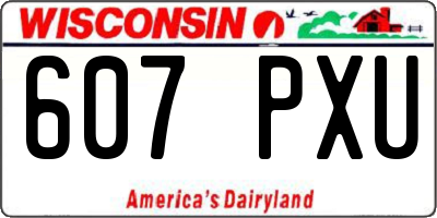 WI license plate 607PXU
