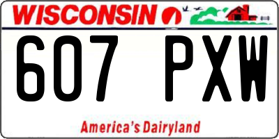 WI license plate 607PXW