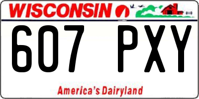 WI license plate 607PXY