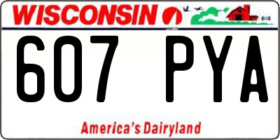 WI license plate 607PYA