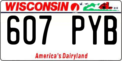 WI license plate 607PYB