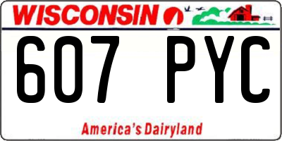 WI license plate 607PYC