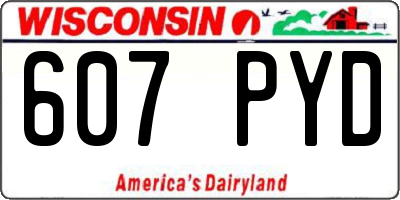 WI license plate 607PYD
