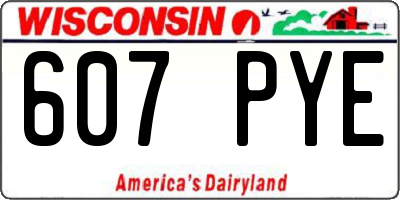 WI license plate 607PYE