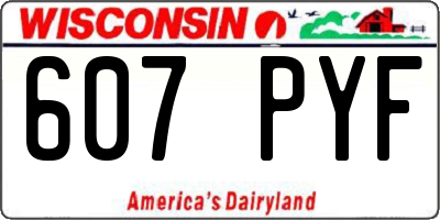 WI license plate 607PYF