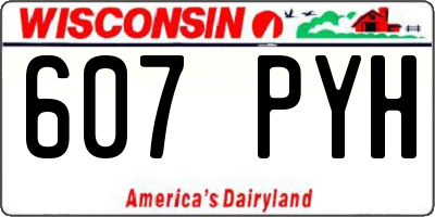 WI license plate 607PYH