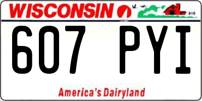 WI license plate 607PYI