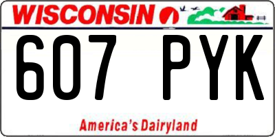 WI license plate 607PYK