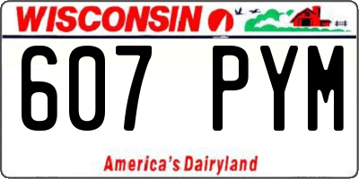 WI license plate 607PYM