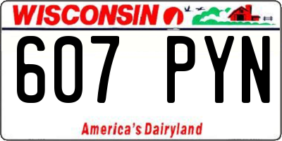 WI license plate 607PYN