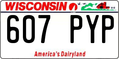 WI license plate 607PYP