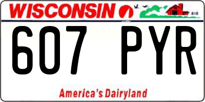WI license plate 607PYR