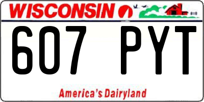 WI license plate 607PYT