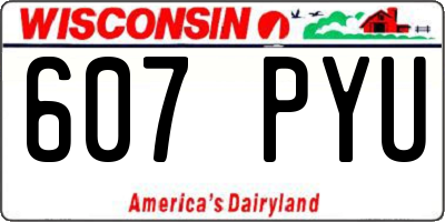 WI license plate 607PYU