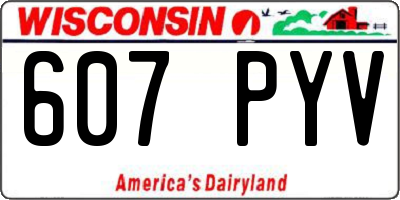 WI license plate 607PYV