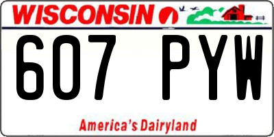 WI license plate 607PYW