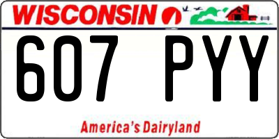 WI license plate 607PYY