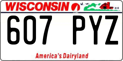 WI license plate 607PYZ