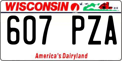 WI license plate 607PZA