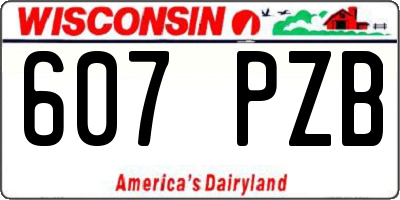 WI license plate 607PZB