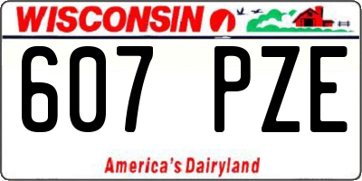 WI license plate 607PZE