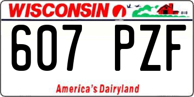WI license plate 607PZF