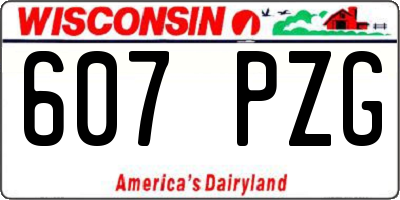 WI license plate 607PZG