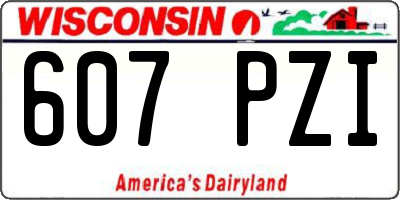WI license plate 607PZI