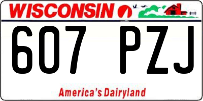 WI license plate 607PZJ