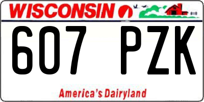 WI license plate 607PZK