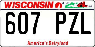 WI license plate 607PZL