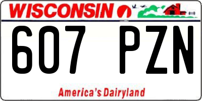 WI license plate 607PZN