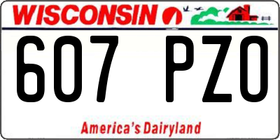 WI license plate 607PZO